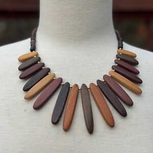Vintage  Multicolor Wooden Necklace